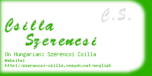 csilla szerencsi business card